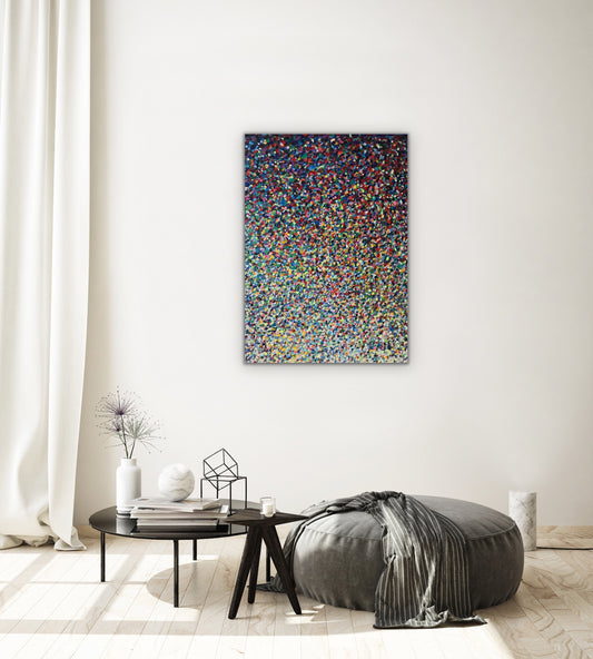 Rozproszenie, z cyklu Rozproszenie,  akryl na płótnie, 50x70cm, 2018