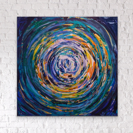 Ziemia, z cyklu „W ruchu," 90 x 90 cm, 2021