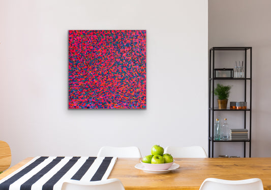 Różowy, z cyklu „Kolor to energia”, akryl na płótnie, 60 x 60 cm, 2021